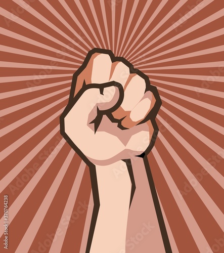 human hand in fist protest