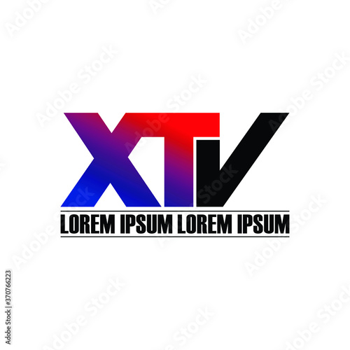 XTV letter monogram logo design vector photo