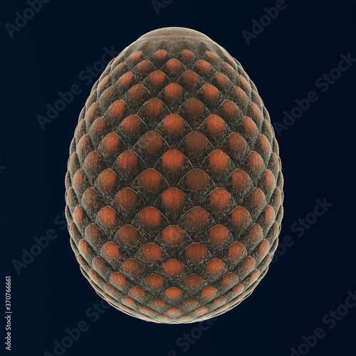 3d rendering of an abstract egg with scales
