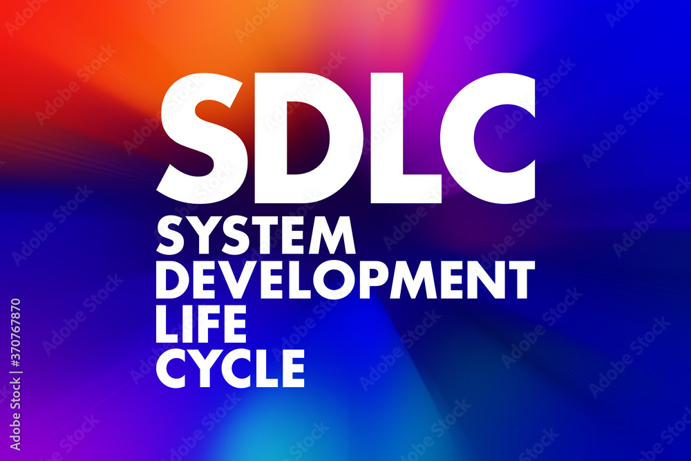 Obraz premium SDLC - System Development Life Cycle acronym, business concept background