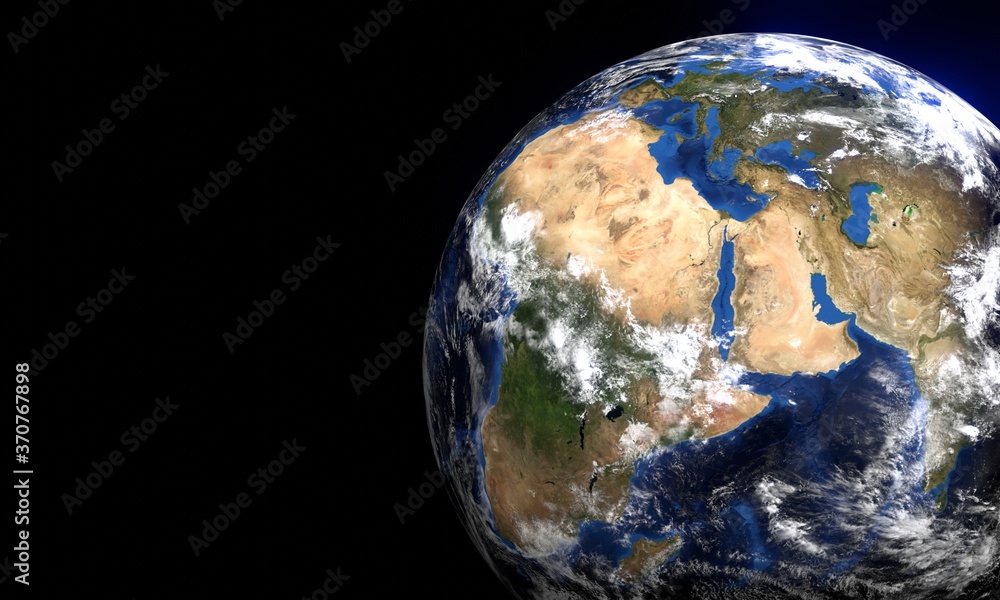3D illustration of planet Earth globe. 3D rendering image
