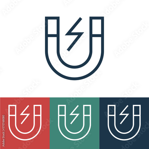 Linear vector icon with magnet