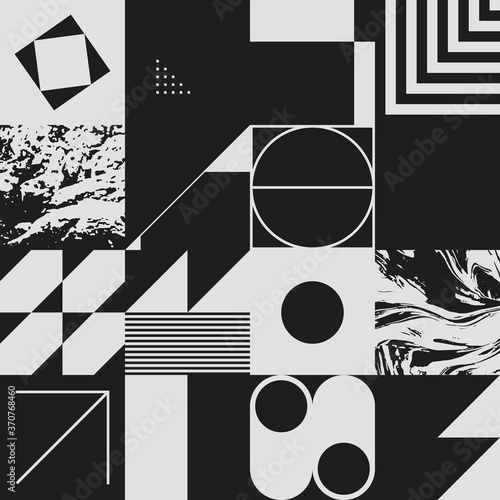 Brutalist Pattern Geometric Artwork Design Composition