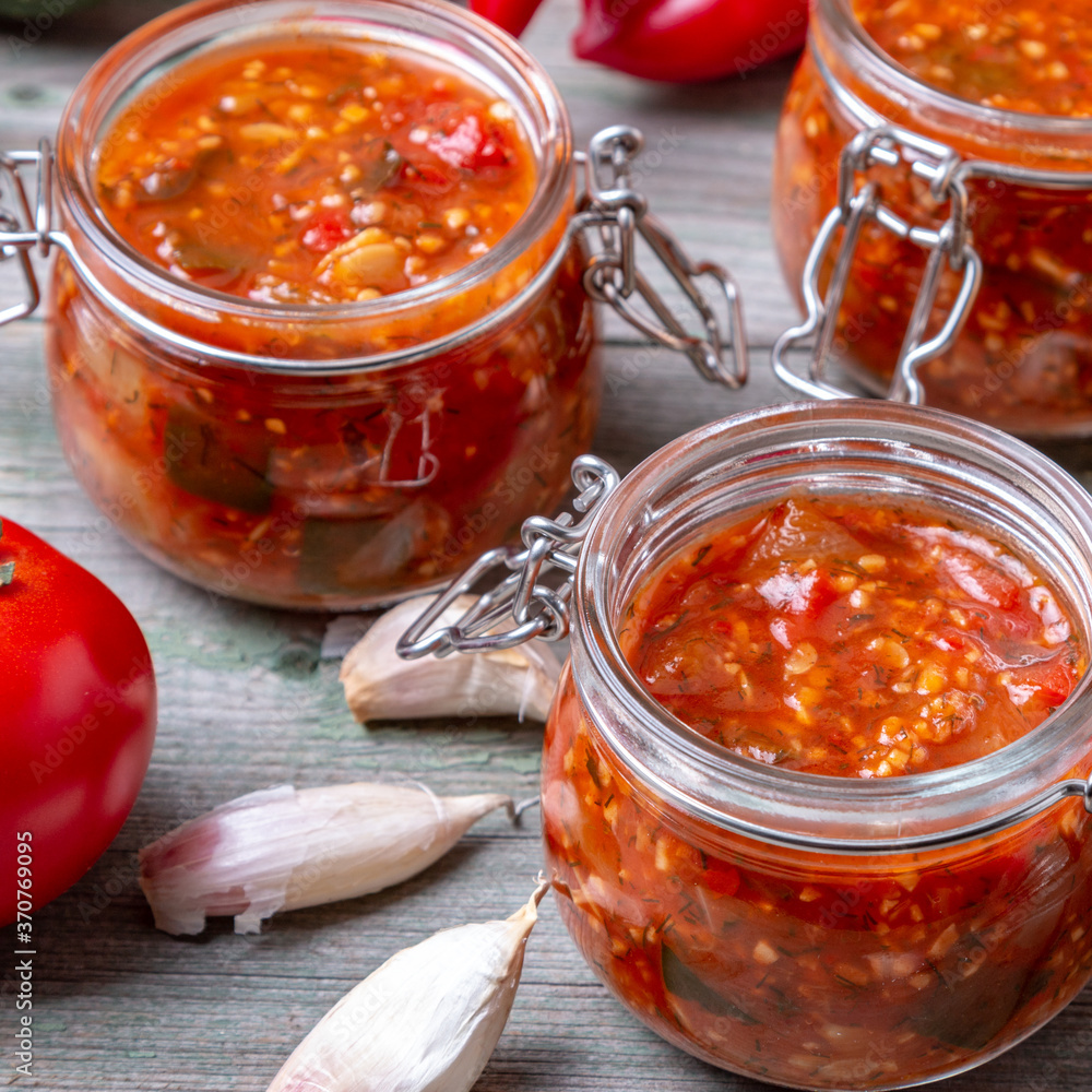 Homemade production canning. Selective focus Homemade production canning. Selective focus