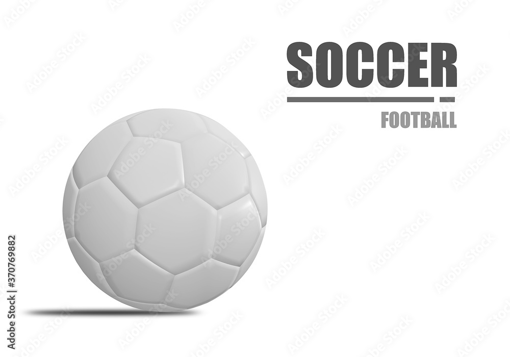 Obraz premium Realistic soccer ball white football ball with shadow isolated on a white background. 3d illustration graphic render the design for a soccer game winner championship and use for logo