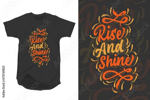 rise and shin ready to print for apparel, poster, illustration. modern, simple, lettering t shirt vector	