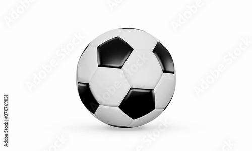 Realistic soccer ball black white football ball with shadow isolated on a white background. 3d illustration graphic render the design for a soccer game winner championship