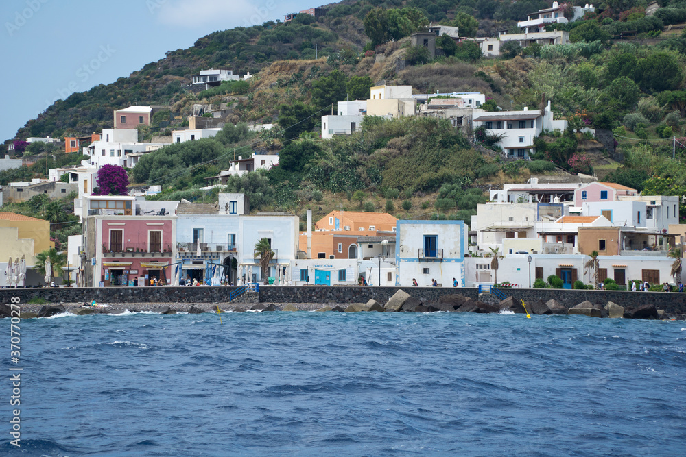 Italy Sicily Aeolian Island of Salina, seen from the sea