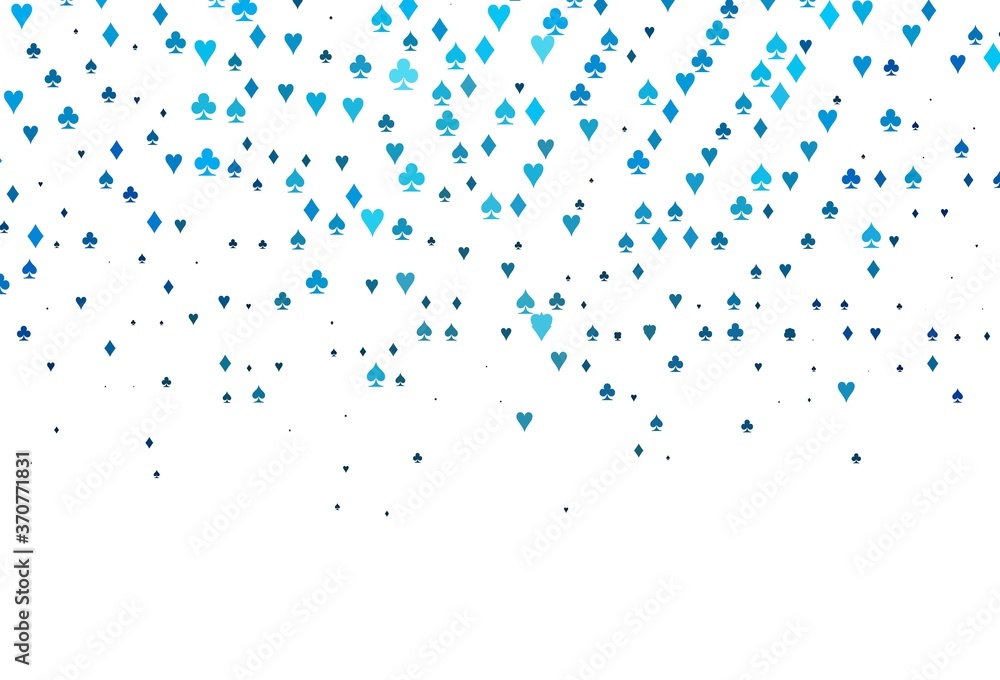 Light BLUE vector pattern with symbol of cards. Light BLUE vector pattern with symbol of cards.