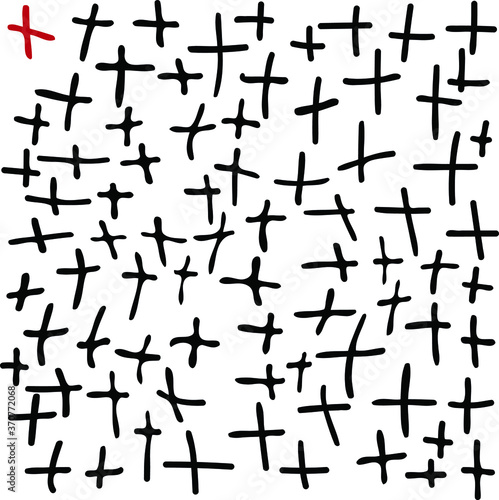 Many crosses are distorted.