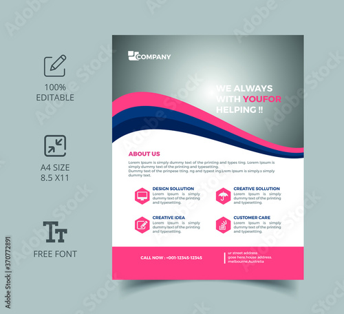 Creative Modern geometric Colorful Corporate Flyer Template Design