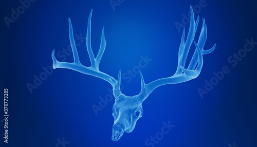 deer head skeleton - 3D illustration