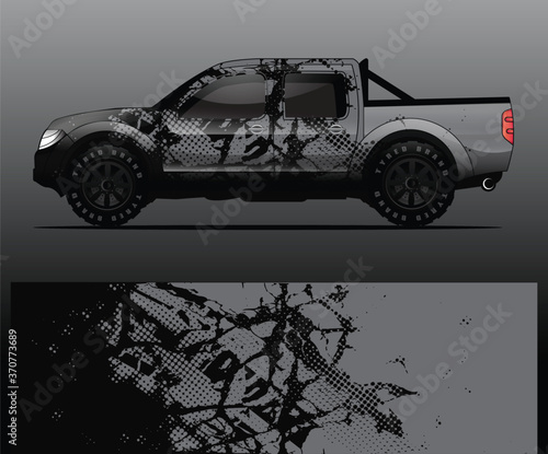 truck and vehicle Graphic vector. Racing background for vinyl wrap and decal