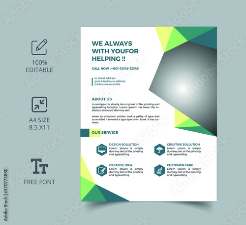 Creative Modern geometric Colorful Corporate Flyer Template Design