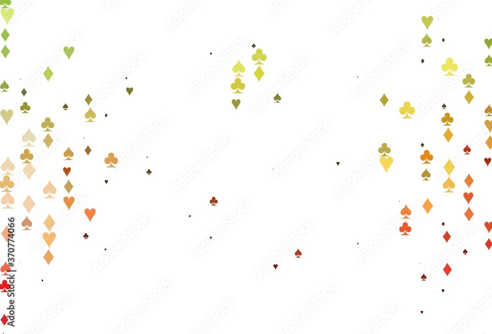 Light Green, Red vector pattern with symbol of cards. Light Green, Red vector pattern with symbol of cards.