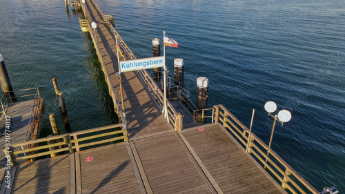 Ein Stück Seebrücke bei Kühlungsborn aus der Luft betrachtet, Ostsee, Mecklenburg-Vorpommern