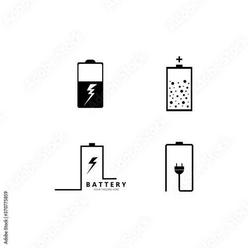 Battery icon set vector