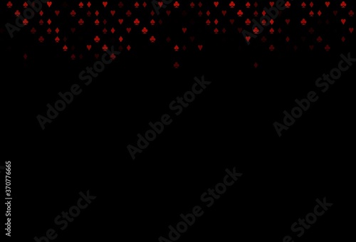 Dark Orange vector texture with playing cards.