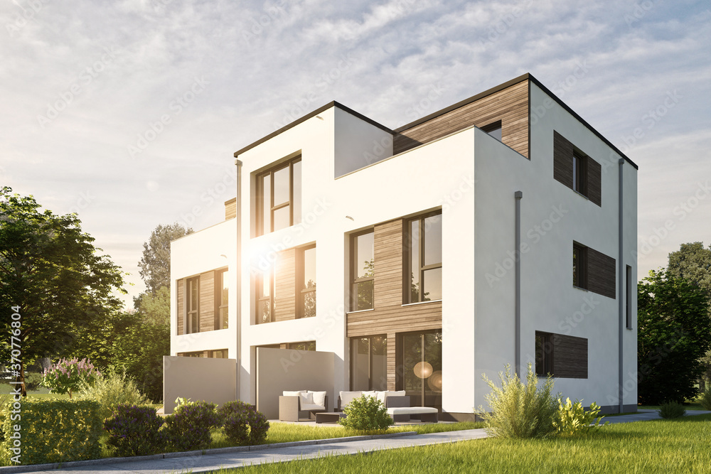 Reihenhaus im Sonnenuntergang Reihenhaus im Sonnenuntergang