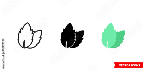Mint icon of 3 types color, black and white, outline. Isolated vector sign symbol.