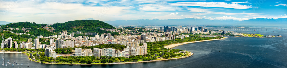 Obraz premium Panorama of Flamengo and Gloria neighborhood of Rio de Janeiro in Brazil