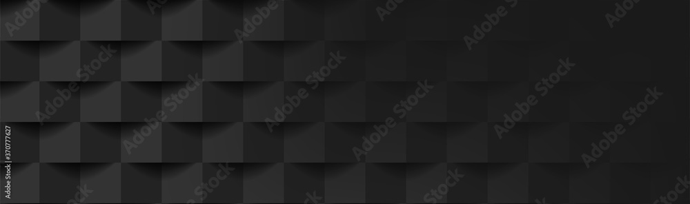 Abstract black geometric mosaic background. Vector tech corporate banner design - obrazy, fototapety, plakaty 