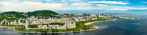 Canvas Print Panorama of Flamengo and Gloria neighborhood of Rio de Janeiro in Brazil
