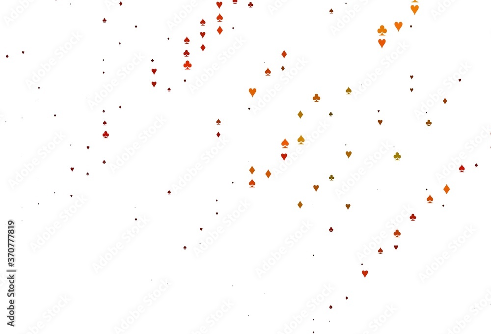 Fototapeta premium Light Orange vector cover with symbols of gamble.