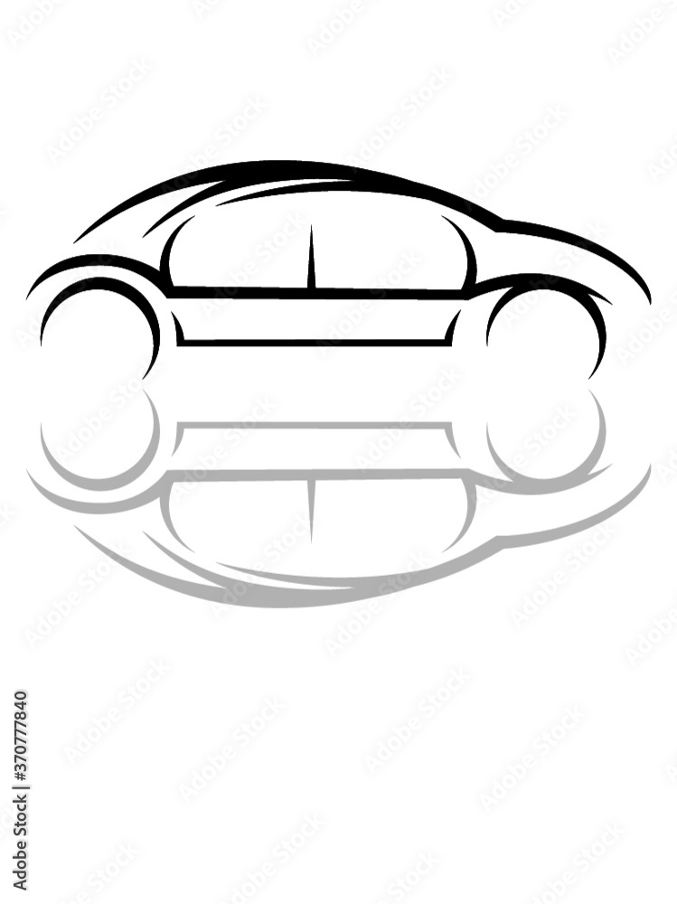 Spiegelung Auto Abstrakt gespiegelt Logo Design Führerschein fahren Fahrschule Motiv Clipart 