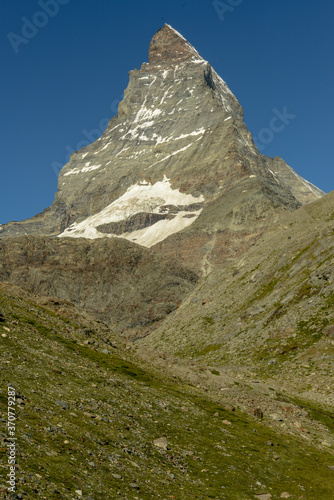 Mount Matterhorn over Zermatt in the Swiss alps