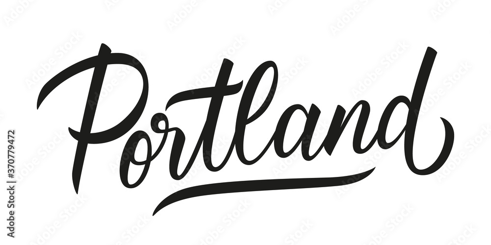 Portland handwritten inscription. Portland city name hand drawn lettering isolated on white background. Calligraphic element for your design. Vector illustration. Portland handwritten inscription. Portland city name hand drawn lettering isolated on white background. Calligraphic element for your design. Vector illustration.