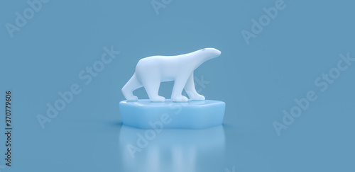 Ours polaire seul sur un iceberg à la dérive.