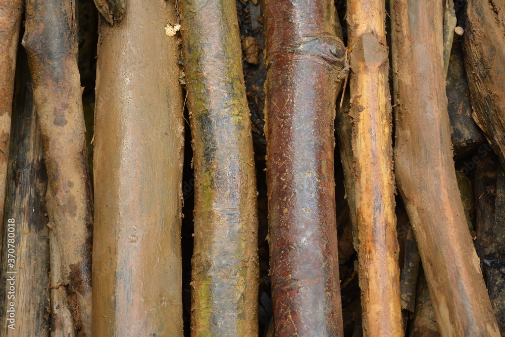 Pile of bamboo lined up background pattern Pile of bamboo lined up background pattern