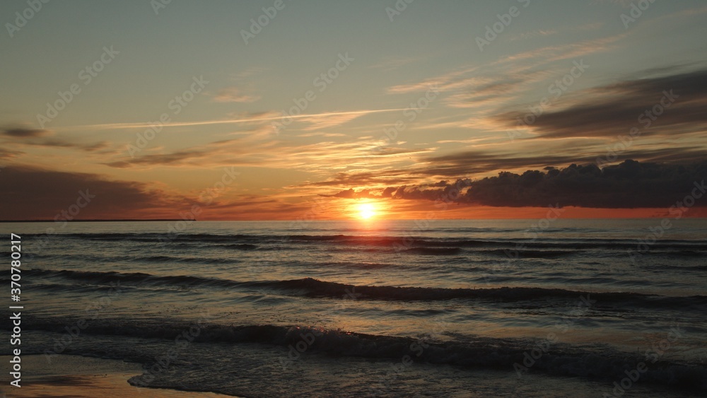 Beautiful Golden Sunset from the Sea Shore.