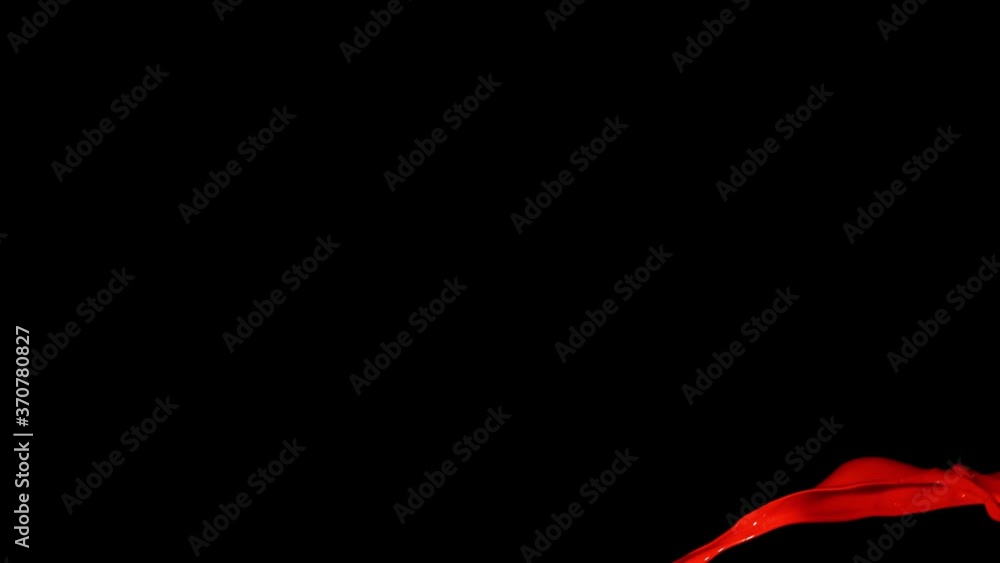 Red paint splash thrown in slow motion, liquid isolated on black (4K) Red paint splash thrown in slow motion, liquid isolated on black (4K)