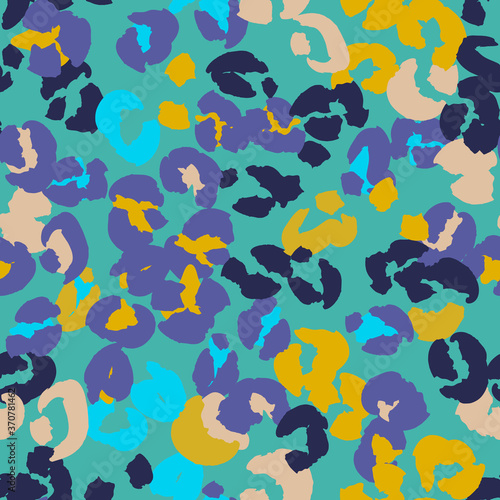 Leopard spots seamless pattern design. Vector illustration background