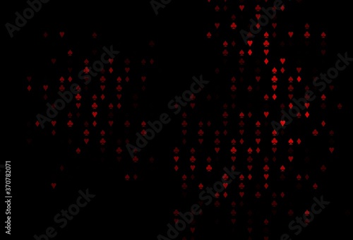 Dark Red vector cover with symbols of gamble.