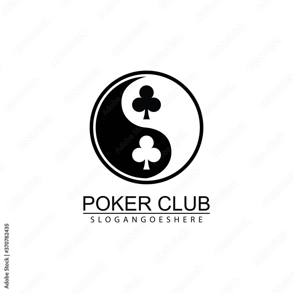 Yin-Yang symbol set of with card suits. Card game fortune energy. Poker Club Logo Design for Casino Business, Gamble, Card Game, Speculate, etc Yin-Yang symbol set of with card suits. Card game fortune energy. Poker Club Logo Design for Casino Business, Gamble, Card Game, Speculate, etc