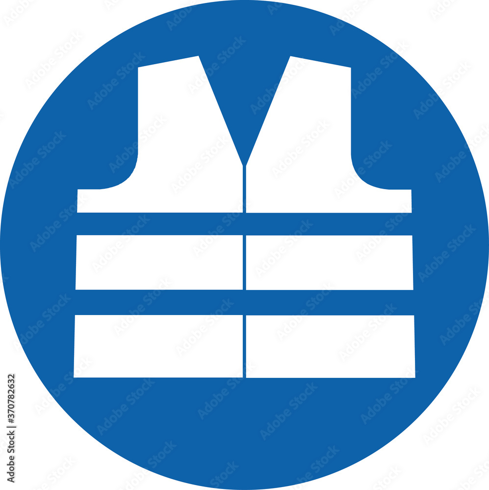 Color Jacket Sign high visibility jacket must be worn mandatory signs and symbols Stock ...