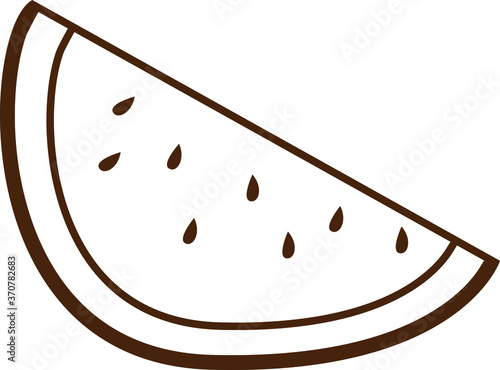 Simple Vector Icon Watermelon in Brown