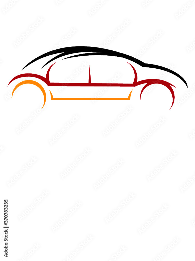 Deutschland Flagge Auto Abstrakt Farben Logo Design Führerschein fahren  Fahrschule Motiv Stock-Vektorgrafik