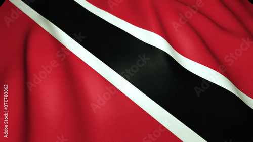 Waving realistic Trinidad flag on background, 3d illustration