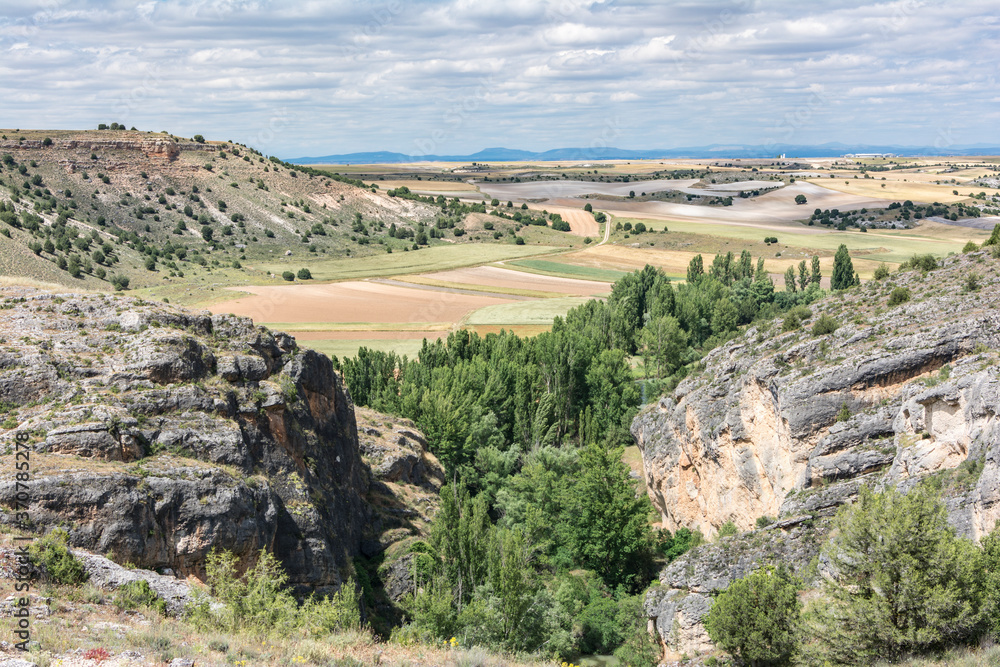 Gorge of the Hoces del Rio Riaza in Montejo de la Vega (Segovia, Spain) Gorge of the Hoces del Rio Riaza in Montejo de la Vega (Segovia, Spain)