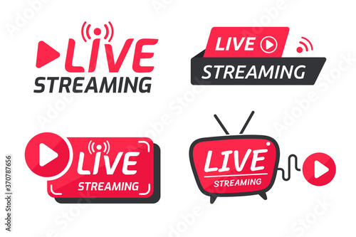 Live streaming symbol set Online broadcast icon The concept of live streaming for selling on social media.