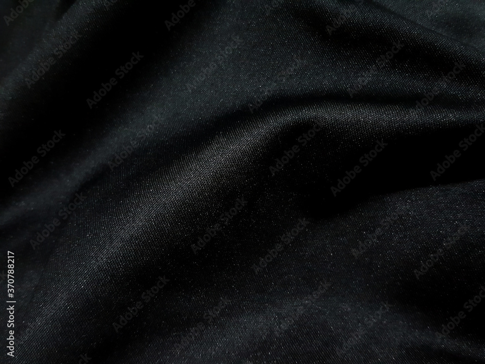 Fototapeta premium Black and white wave cloth is a beautiful wrinkle texture. luxurious background design