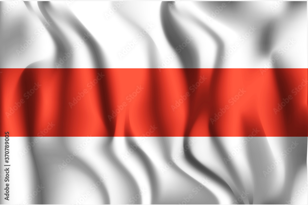 Obraz premium Belarus. Historical White-Red-White Flag. Rectangular Icon. Waving Effect. Vector