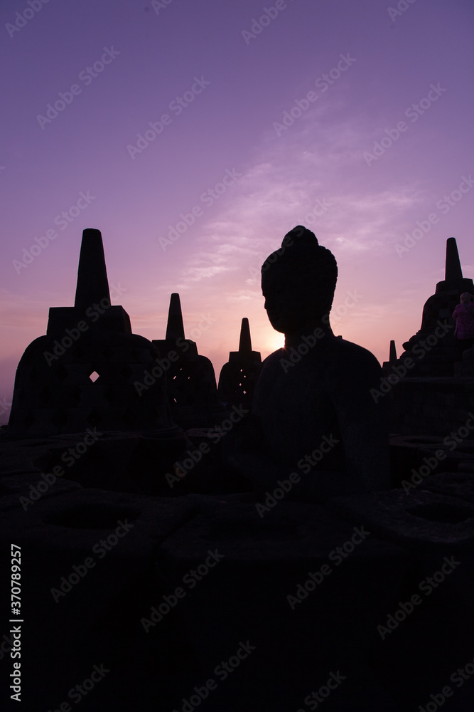 23 May 2008, Magelang, Java, Indonesia: Sunrise on Borobudur Temple, Indonesia