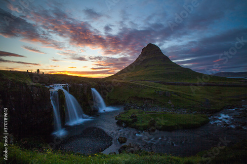 Kirkjufell and Kirkjufellsfoss in the Snaefellsness Peninsula in Iceland