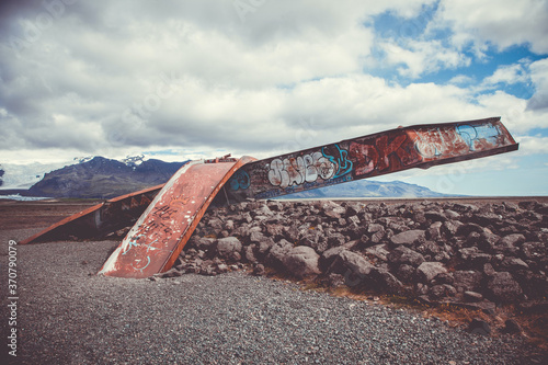 Skeiðará Bridge Monument in Skaftafell in Iceland