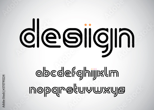 modern round font of two black  lines